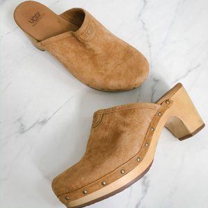 UGG Abbie Leather Brown Clogs 6